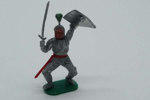 Timpo Toys Silver knight standing with sword next to the head