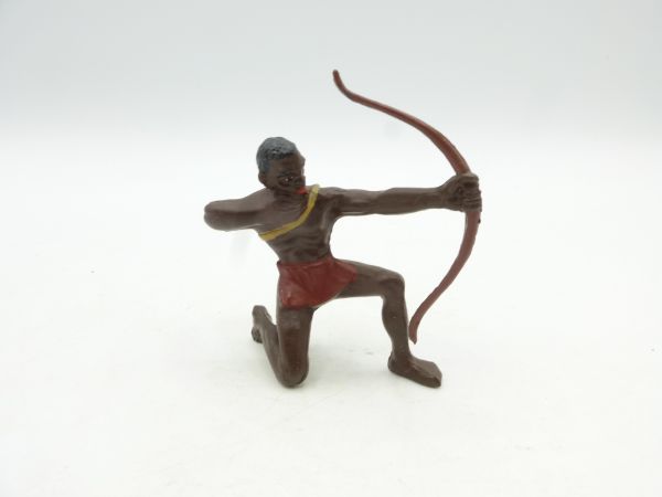 Elastolin 7 cm Afrikanische Großwildjagd: Afrikaner kniend mit Bogen