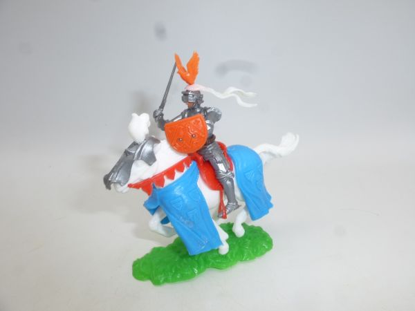 Elastolin 5,4 cm Ritter zu Pferd mit Schwert
