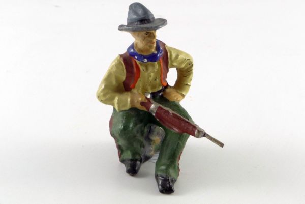 Elastolin Cowboy sitting with rifle No. 6872