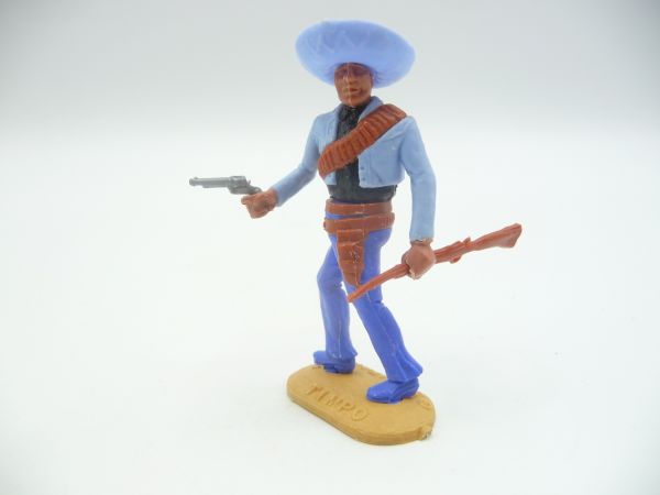 Timpo Toys Mexican standing, light blue/black with pistol + rifle