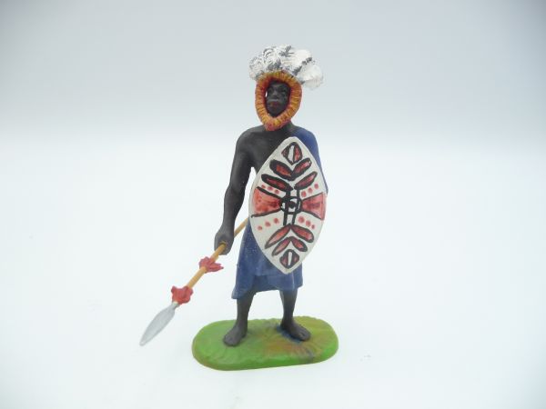 Modification 7 cm African warrior with spear + shield - great modification