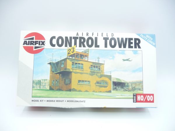 Airfix H0 Airfield Control Tower, No. 03380 - orig. packaging, parts on cast
