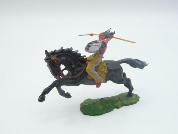 Elastolin 4 cm Indianer zu Pferd mit Lanze, Nr. 6853 - schöne Figur