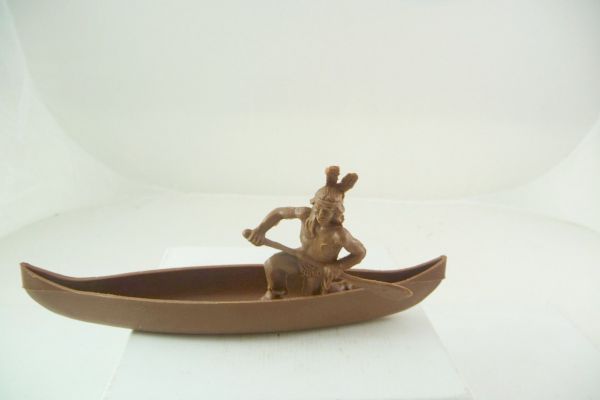 Heinerle / Domplast Indian canoe, dark-brown - complete, extremely rare colour