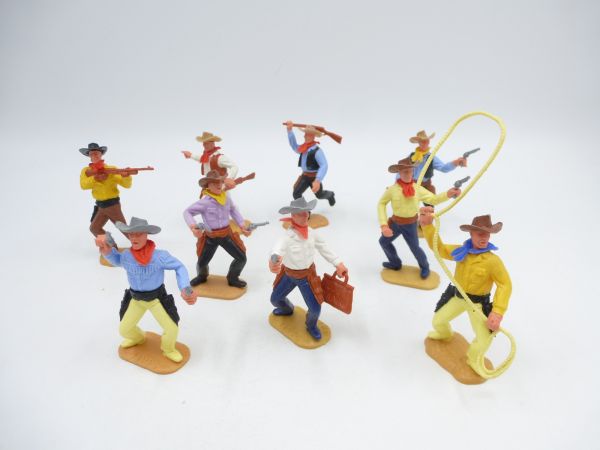 Timpo Toys Cowboys 2nd version on foot (9 figures) - nice set