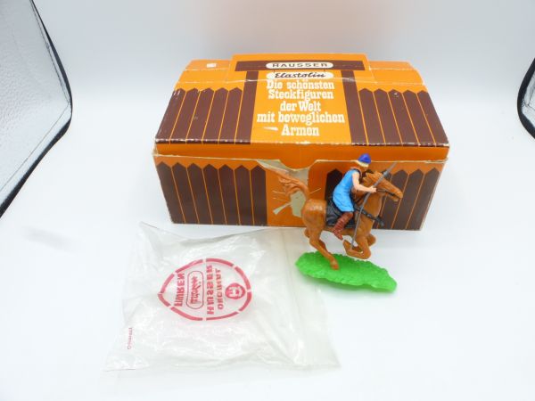 Elastolin 5,4 cm Bulk box with 9 Normans riding - rare, in original bag