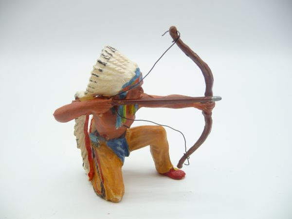 Elastolin 7 cm Indian kneeling with bow, No. 6830, painting 2