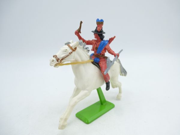 Britains Deetail Apache riding with spear + pistol - great painting