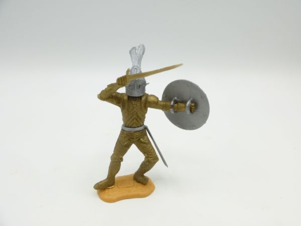 Timpo Toys Gold knight on foot, silver head + round shield