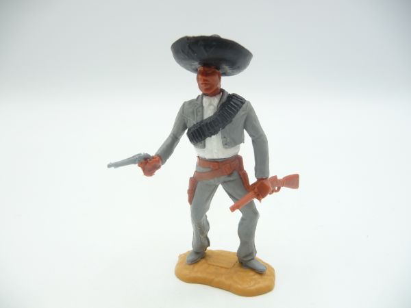 Timpo Toys Mexikaner stehend, grau/weiß mit Pistole + Gewehr