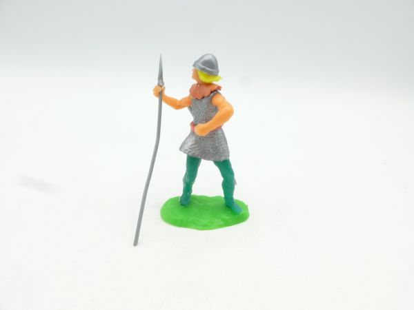 Elastolin 5,4 cm Norman standing with spear + another weapon