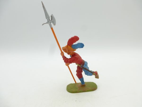 Elastolin 7 cm Piece-servant charging with spear, No. 9026