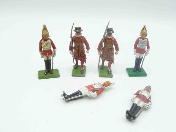 Britains 6 guardsmen, mixed - used, see photos
