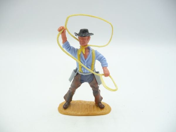 Timpo Toys Cowboy 4th version standing with lasso, with chaps
