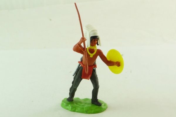 Elastolin Indian Chief standing with spear and shield incl. 2 weapons