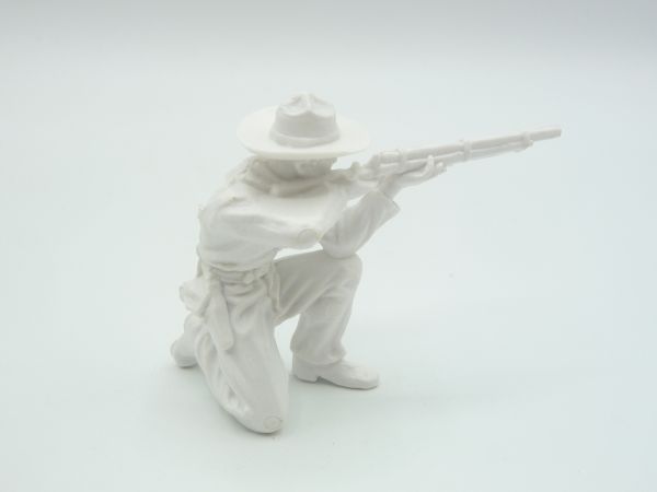 Elastolin 7 cm (blank figure) Cowboy kneeling firing with hat, J-figure