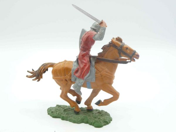 Elastolin 7 cm Normanne mit Schwert zu Pferd, Nr. 8857 - guter Zustand