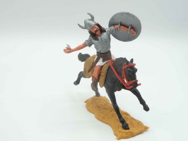 Timpo Toys Viking riding, with sword + silver shield (original)