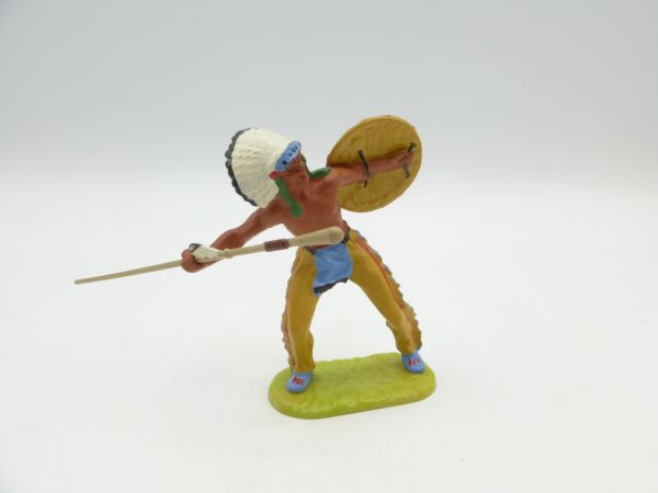 Elastolin 7 cm Indian throwing a spear, No. 6822, painting 2a - nice figure