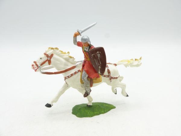 Elastolin 4 cm Norman with sword on horseback, No. 8857