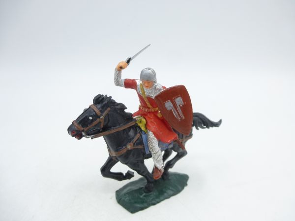 Elastolin 4 cm Normanne mit Schwert zu Pferd, Nr. 8857