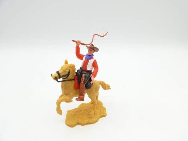 Timpo Toys Cowboy reitend mit Peitsche - schönes Pferd