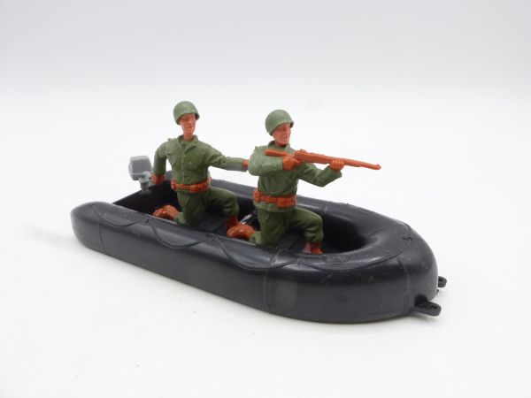 Timpo Toys Rubber dinghy (black) with Americans