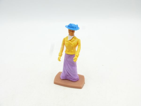 Plasty Dame / Bürgerin stehend, blauer Hut