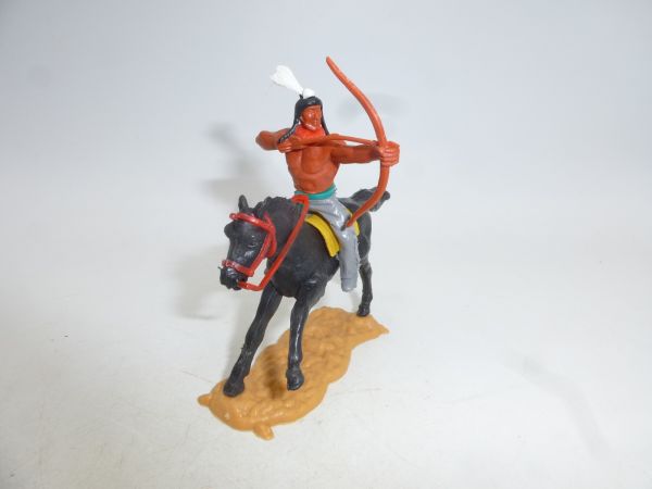 Timpo Toys Indianer 2. Version reitend mit Bogen, seitlich schießend