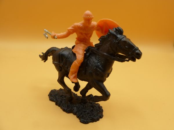 Elastolin 7 cm (Rohling) Normanne zu Pferd mit Beil