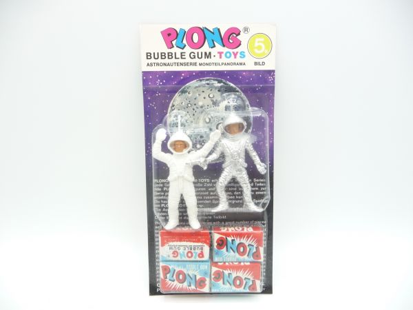 Plong Bubble Gum 2 astronauts (white, silver) 5. Bild - orig. packaging