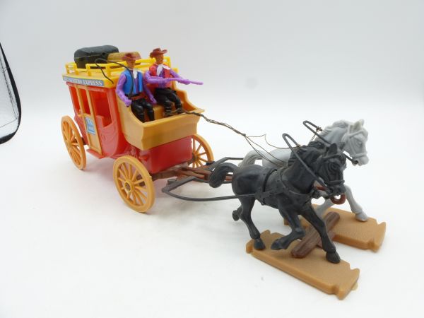 Plasty Stagecoach with coachman + Cowboy