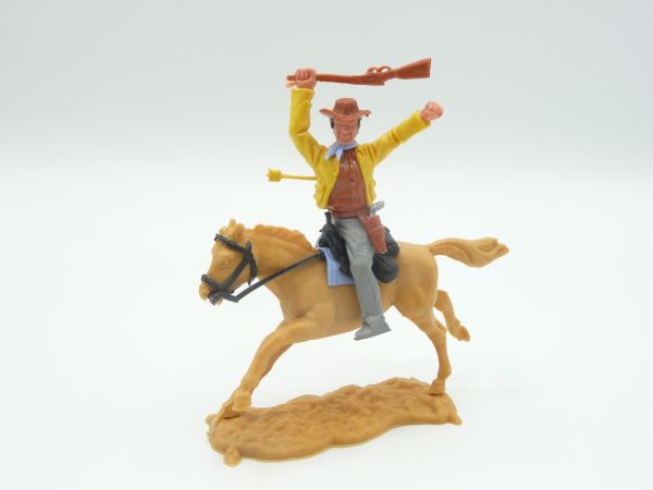 Timpo Toys Cowboy 3rd version on horseback, hit by arrow