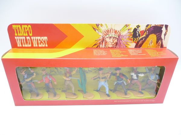 Timpo Toys Blister pack with Cowboys 4th version (7 figures + cactus)