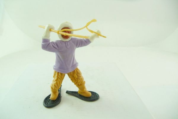 Timpo Toys Eskimo with harpoon, lilac upper part - rare beige legs