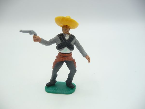 Timpo Toys Mexikaner stehend, weiß/grün, schwarzer Gurt, Pistole schießend