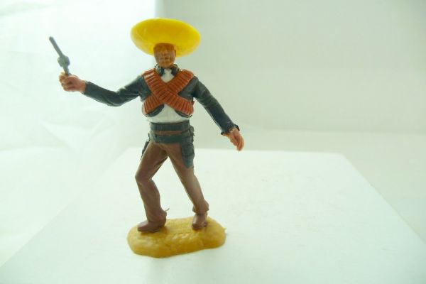 Timpo Toys Mexikaner stehend, Pistole schießend, schwarz/weiß