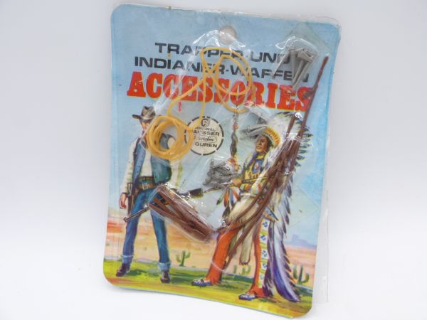 Elastolin 5,4 cm Cowboy + Indian weapons / accessories - orig. packaging