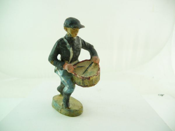 Elastolin (compound) Union Army soldier marching with drum - used, see photos