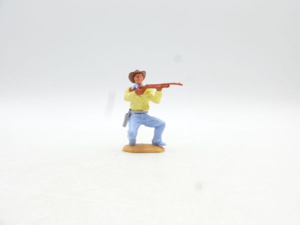 Timpo Toys Cowboy 2. Version hockend, Gewehr schießend + Pistole