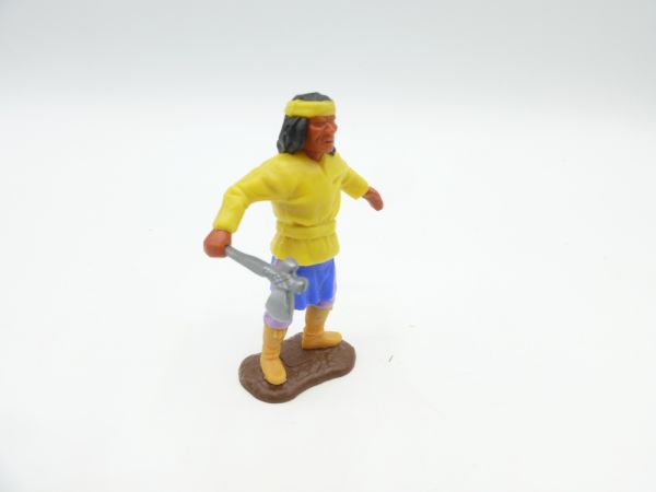 Timpo Toys Apache lemon yellow, holding tomahawk down - rare