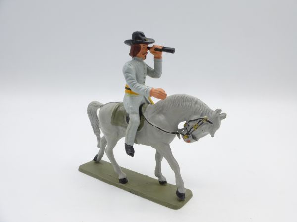 Starlux Confederate Army officer riding with spyglass