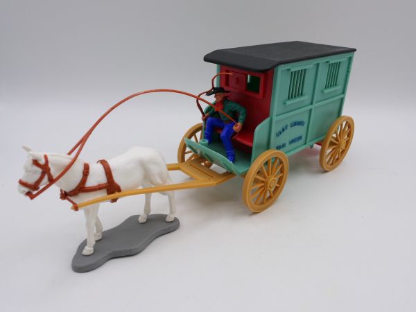 Timpo Toys Jail wagon with great green coachman's upper part