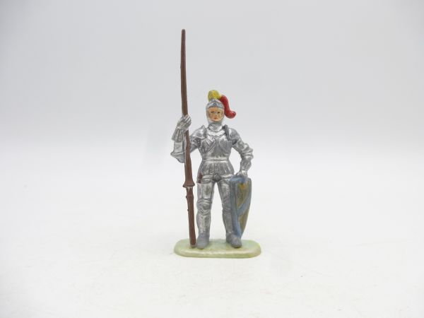 Elastolin 4 cm Ritter stehend mit Lanze, Nr. 8937 - auf Perlmuttsockel