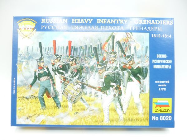 Zvezda 1:72 Russian Heavy Infantry Grenadiers, Nr. 8020 - OVP, Figuren am Guss