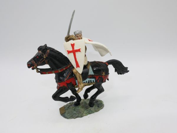 Starlux Knight Templar riding with cape, sword + shield