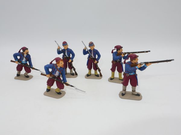 ACW Group of Zouaves (6 figures), 54 mm - great painting