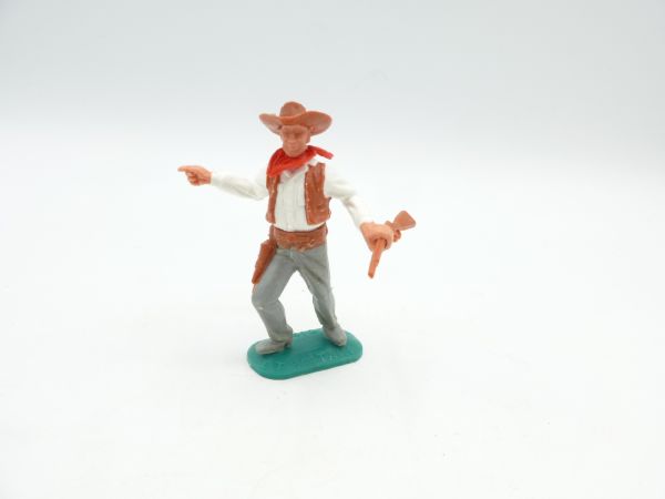 Timpo Toys Cowboy stehend mit Gewehr, zeigend - seltenes Unterteil