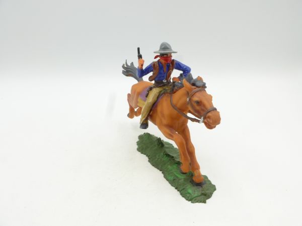 Elastolin 7 cm Bandit zu Pferd mit Pistole, Nr. 7001 - ladenneu